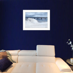 Blue Waves 1 White Framed Print Wall Art - Homeroots