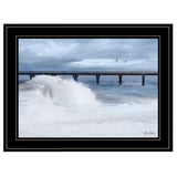 Blue Waves 2 Black Framed Print Wall Art - Homeroots