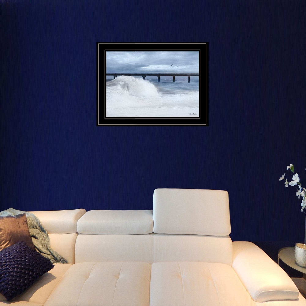 Blue Waves 2 Black Framed Print Wall Art - Homeroots - Flyclothing LLC