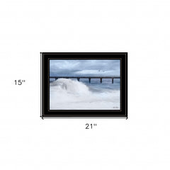 Blue Waves 2 Black Framed Print Wall Art - Homeroots