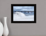 Blue Waves 2 Black Framed Print Wall Art - Homeroots - Flyclothing LLC