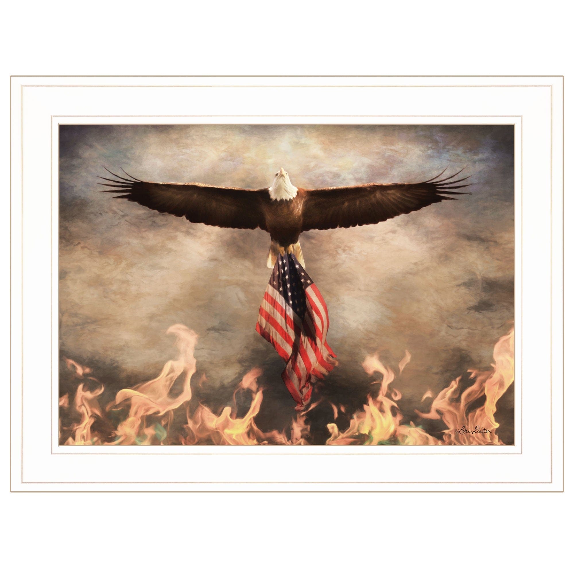 Blaze of Glory 1 White Framed Print Wall Art - Homeroots