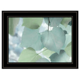 Aqua Leaves 2 Black Framed Print Wall Art - Homeroots