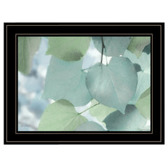 Aqua Leaves 2 Black Framed Print Wall Art - Homeroots