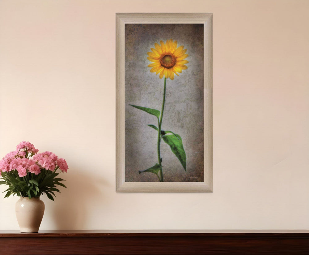 Sunflower I Brown Framed Print Wall Art - Homeroots