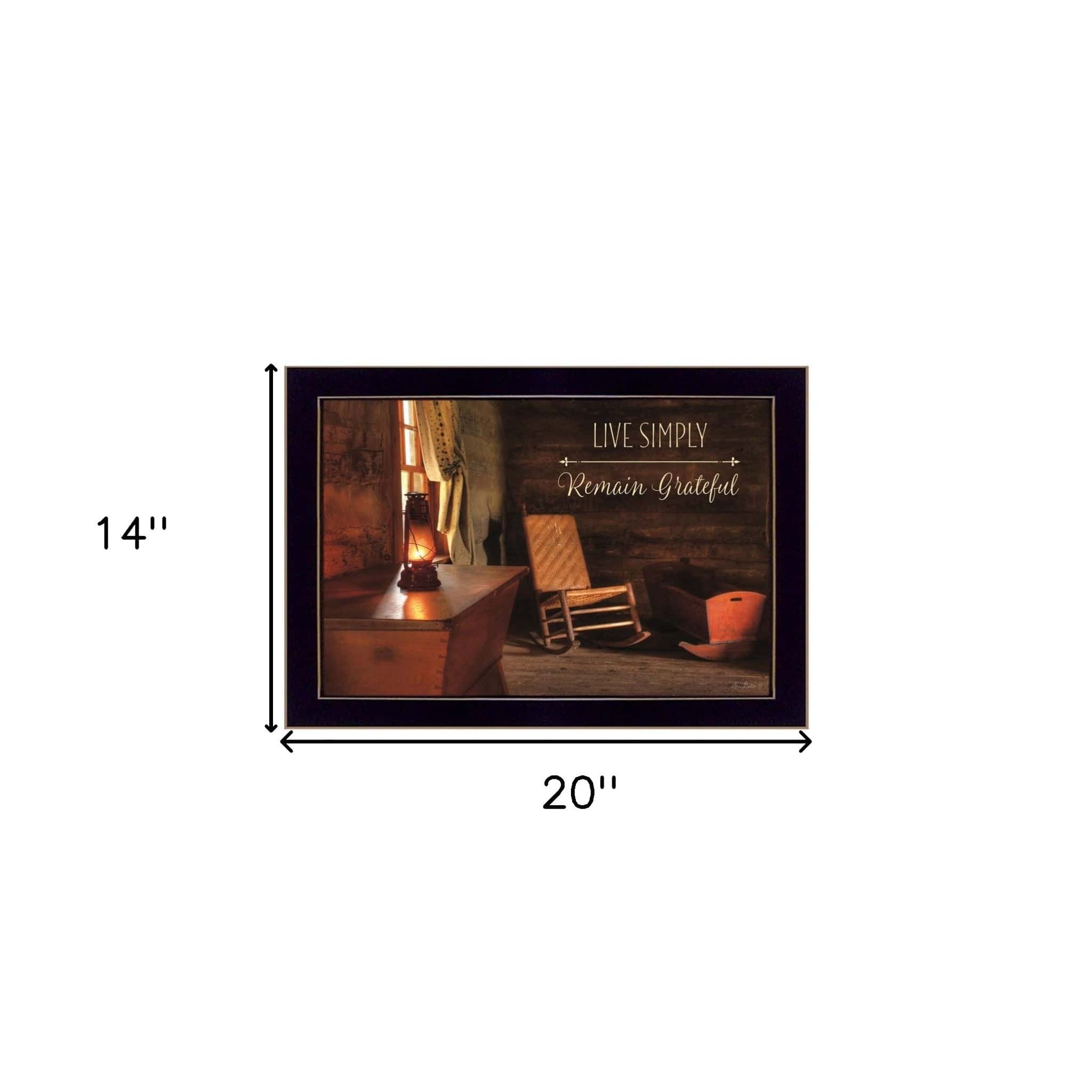 Live Simply 3 Black Framed Print Wall Art - Homeroots