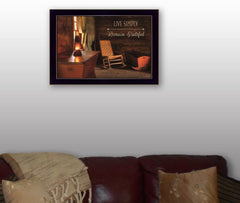 Live Simply 3 Black Framed Print Wall Art - Homeroots