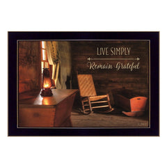 Live Simply 3 Black Framed Print Wall Art - Homeroots