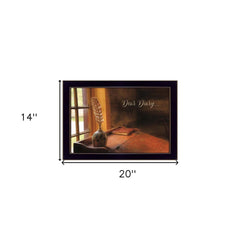 Dear Diary Black Framed Print Wall Art - Homeroots
