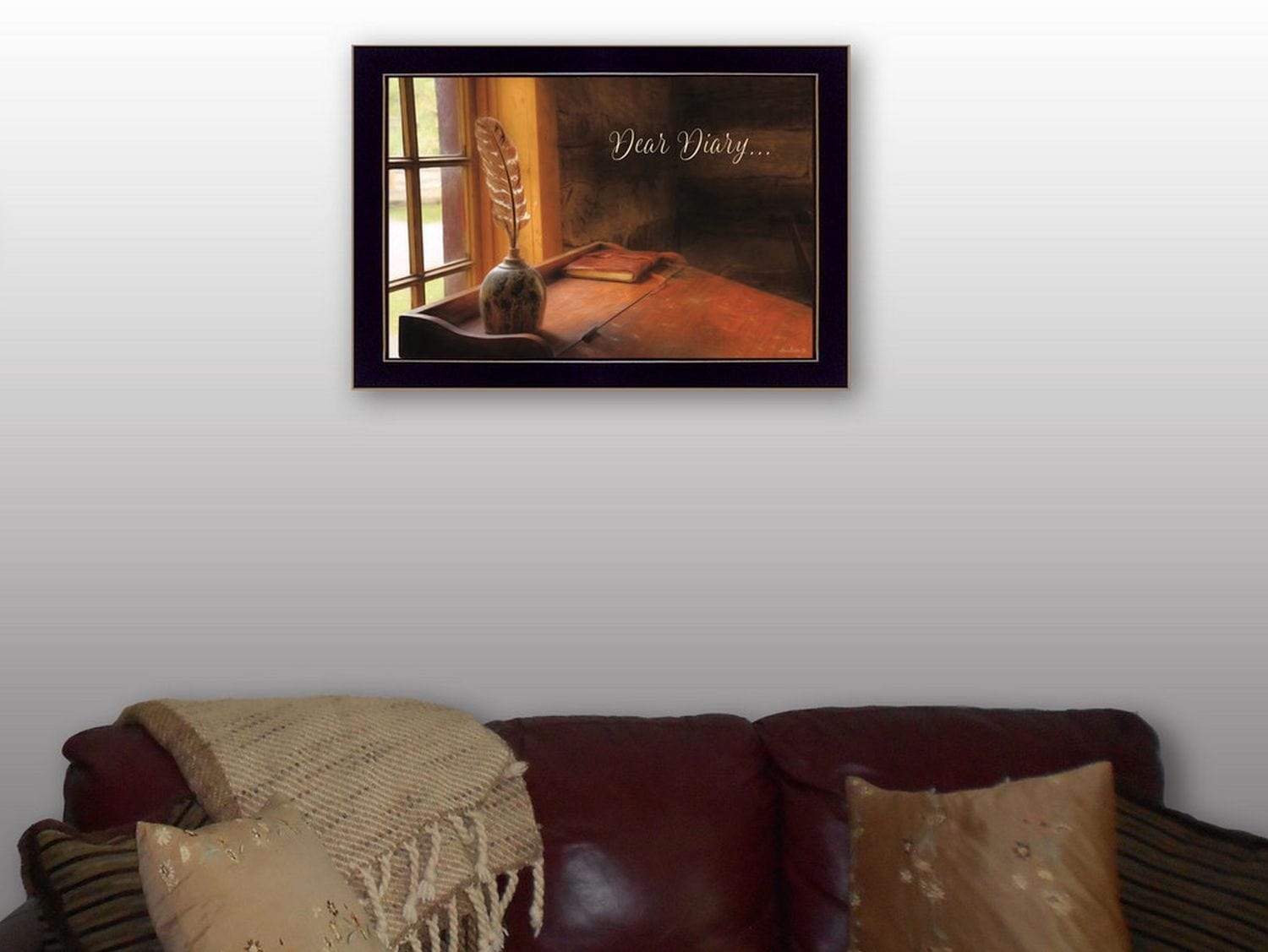 Dear Diary Black Framed Print Wall Art - Homeroots