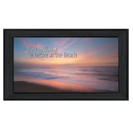 At the Beach Black Framed Print Wall Art - Homeroots