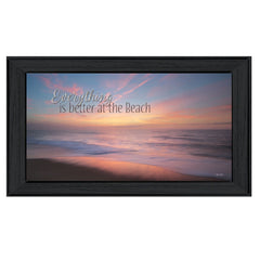 At the Beach Black Framed Print Wall Art - Homeroots