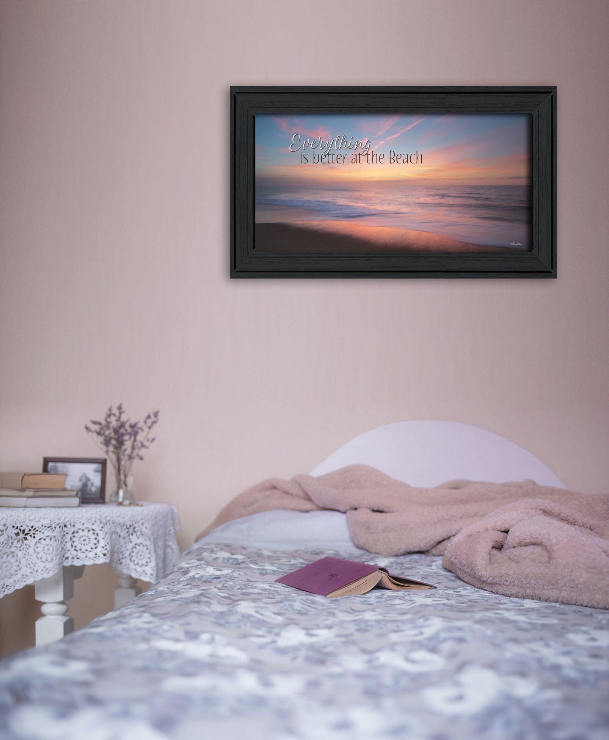 At the Beach Black Framed Print Wall Art - Homeroots