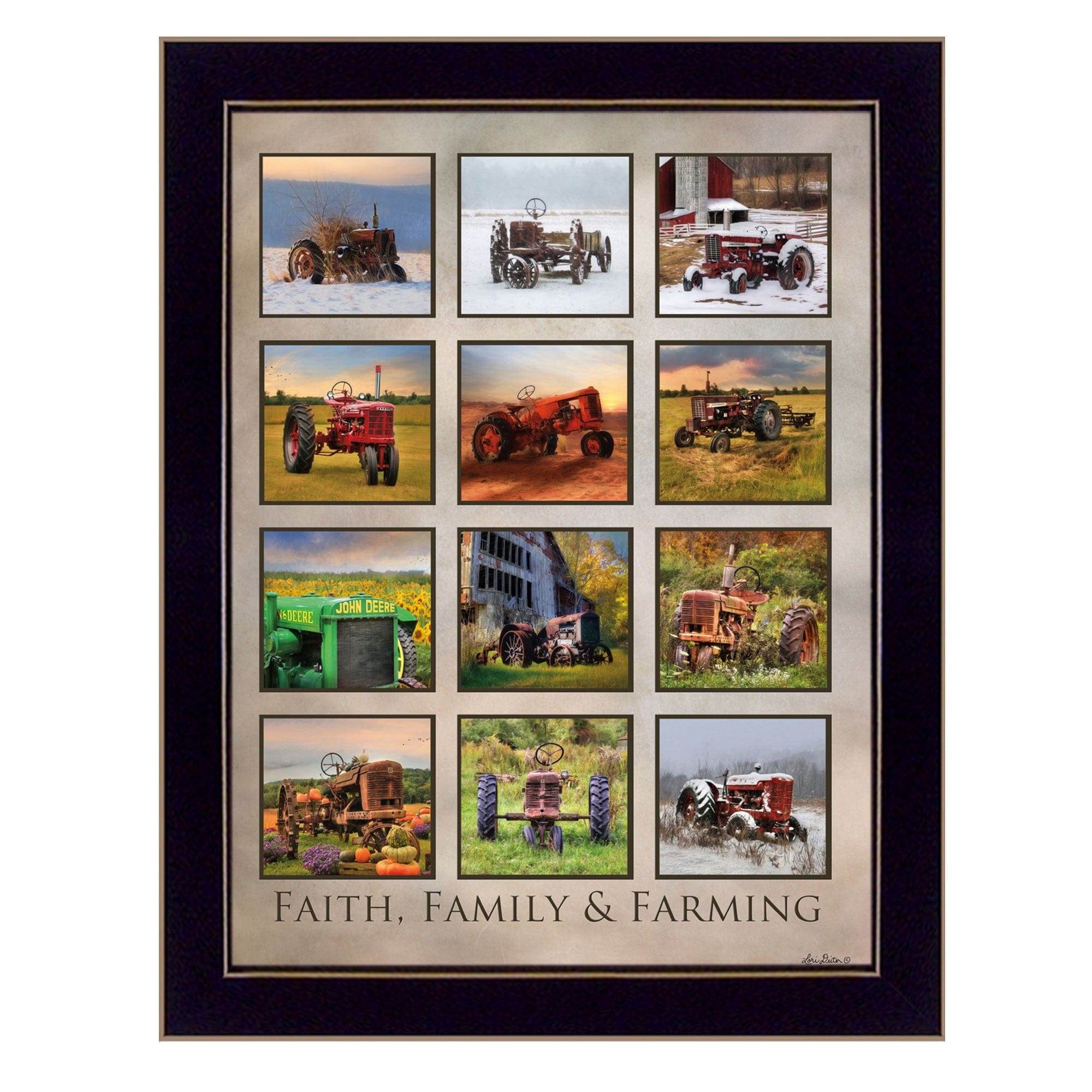 Faith Family Farming Black Framed Print Wall Art - Homeroots