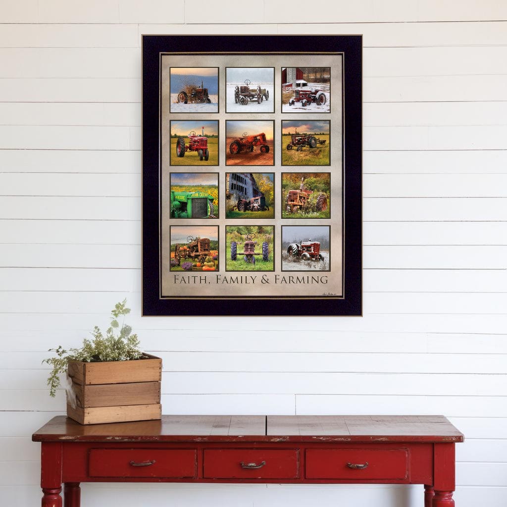 Faith Family Farming Black Framed Print Wall Art - Homeroots