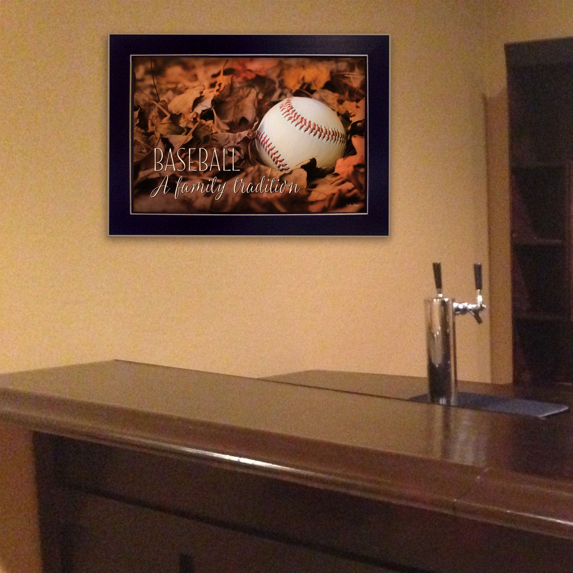 Baseball A Family Tradition Black Framed Print Wall Art - Homeroots