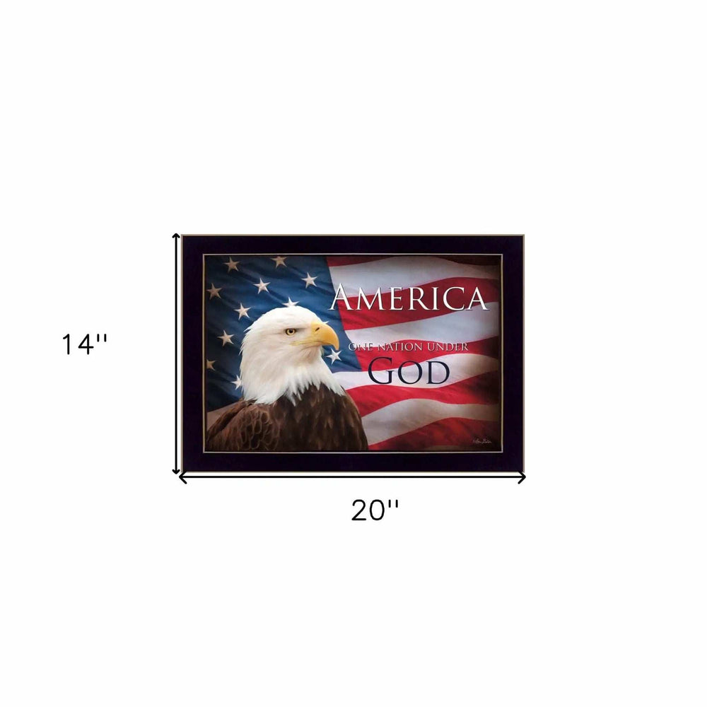 One Nation Under God Flag Black Framed Print Wall Art - Homeroots - Flyclothing LLC