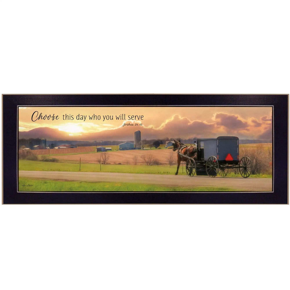 Choose this Day Who You will Serve Black Framed Print Wall Art - Homeroots - Flyclothing LLC