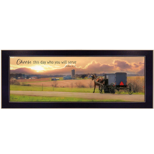 Choose this Day Who You will Serve Black Framed Print Wall Art - Homeroots