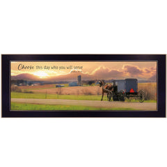 Choose this Day Who You will Serve Black Framed Print Wall Art - Homeroots