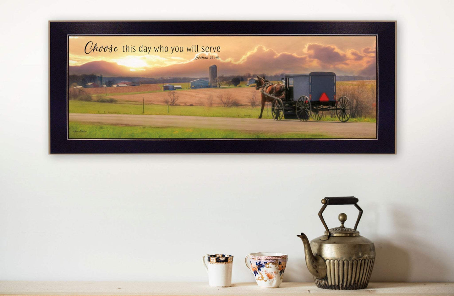 Choose this Day Who You will Serve Black Framed Print Wall Art - Homeroots - Flyclothing LLC