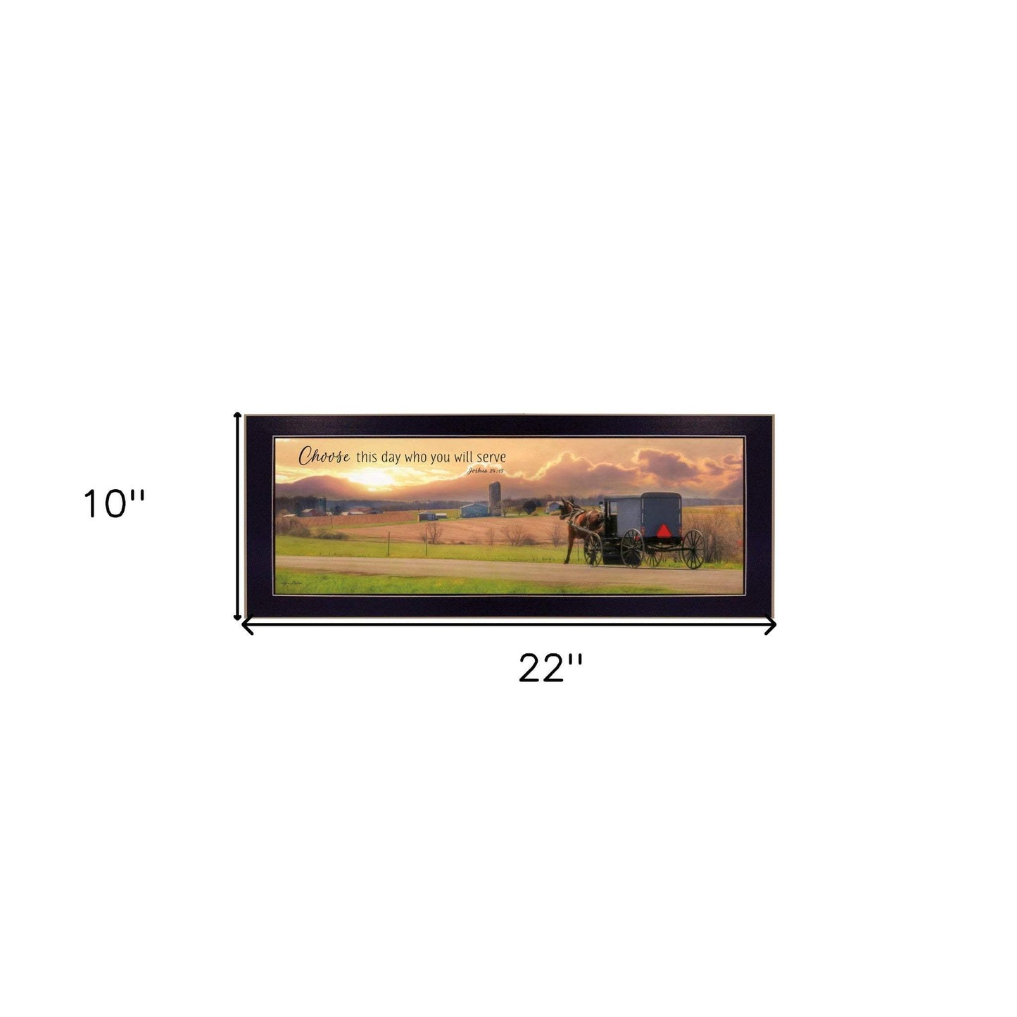 Choose this Day Who You will Serve Black Framed Print Wall Art - Homeroots - Flyclothing LLC