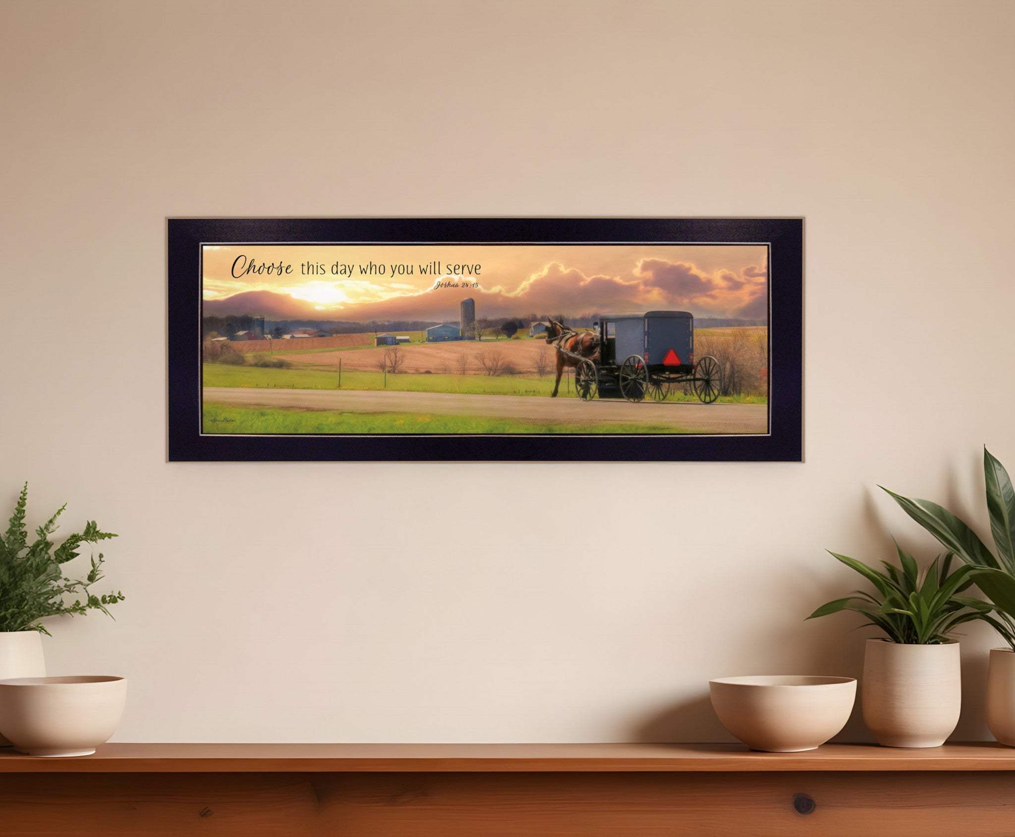 Choose this Day Who You will Serve Black Framed Print Wall Art - Homeroots - Flyclothing LLC