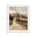 Country Road Take Me 1 White Framed Print Wall Art - Homeroots - Flyclothing LLC