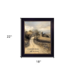 Country Road Take Me 2 Black Framed Print Wall Art - Homeroots