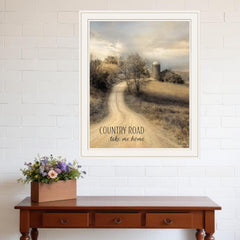 Country Road Take Me Home 1 White Framed Print Wall Art - Homeroots