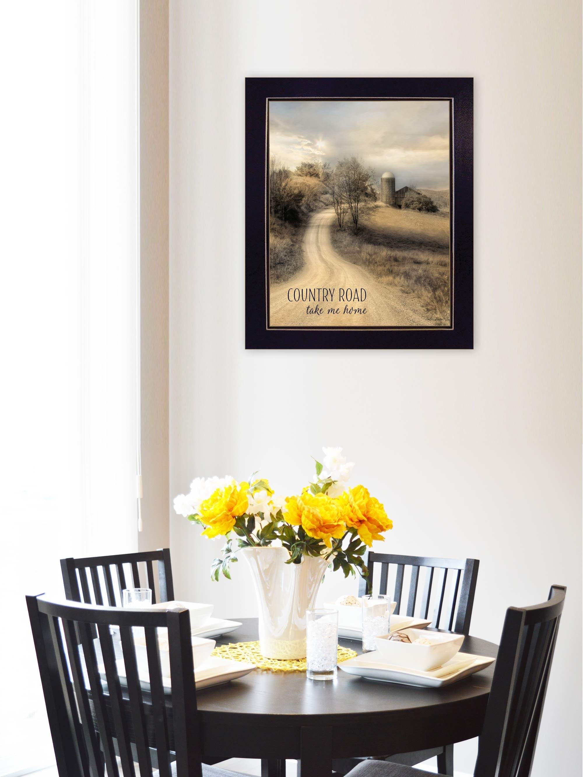 Country Road Take Me Home 2 Black Framed Print Wall Art - Homeroots - Flyclothing LLC