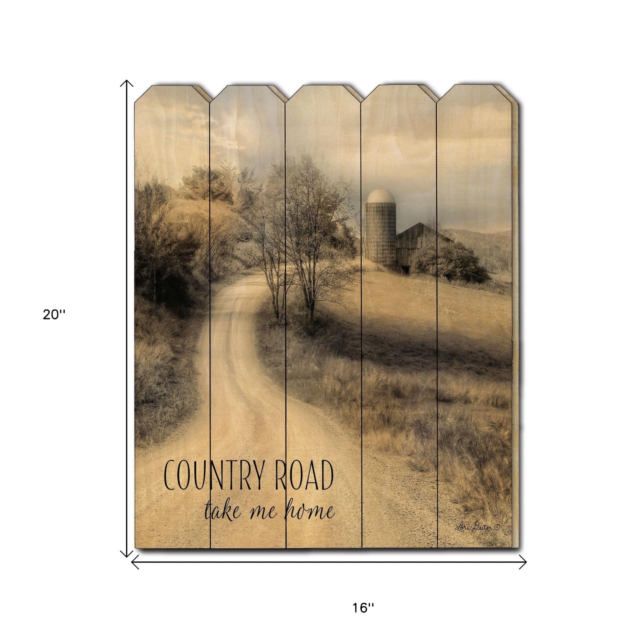 Country Road Take Me Home Unframed Print Wall Art - Homeroots