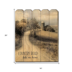 Country Road Take Me Home Unframed Print Wall Art - Homeroots
