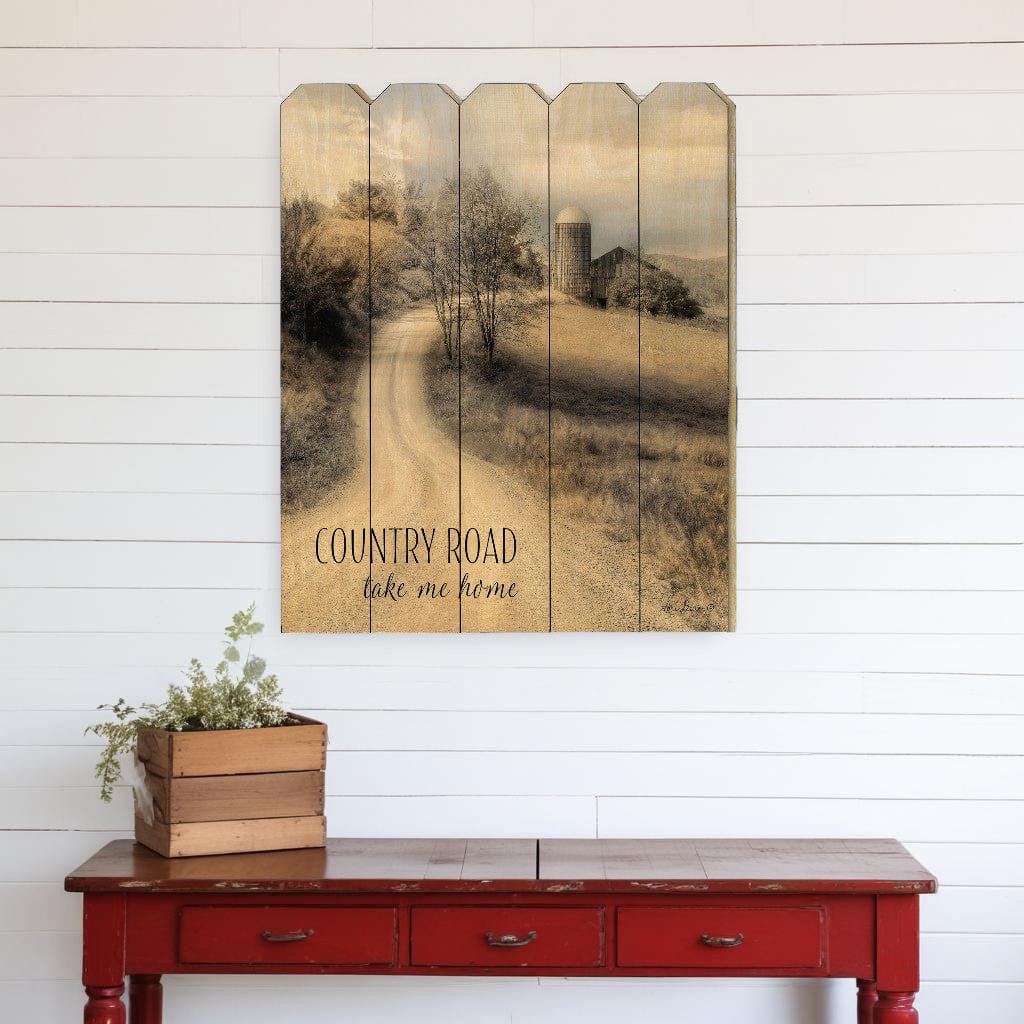 Country Road Take Me Home Unframed Print Wall Art - Homeroots