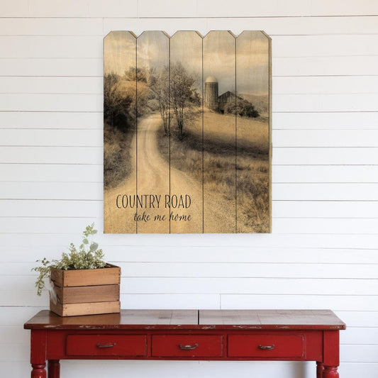 Country Road Take Me Home Unframed Print Wall Art - Homeroots