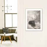 Snowy Locomotive 2 White Framed Print Wall Art - Homeroots - Flyclothing LLC