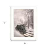 Snowy Locomotive 2 White Framed Print Wall Art - Homeroots - Flyclothing LLC