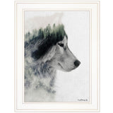 Wolf Stare 1 White Framed Print Wall Art - Homeroots