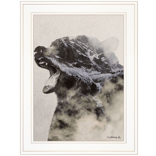 Bear Fog 1 White Framed Print Wall Art - Homeroots