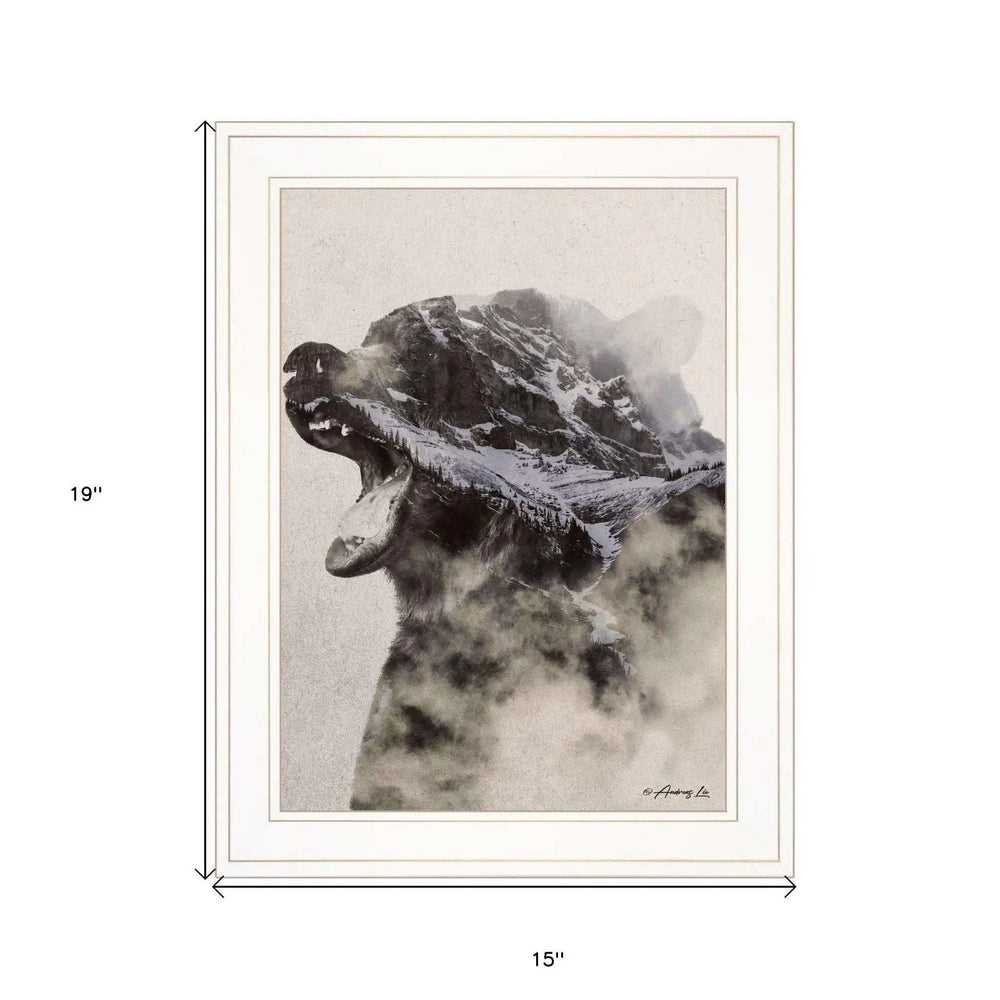 Bear Fog 1 White Framed Print Wall Art - Homeroots - Flyclothing LLC