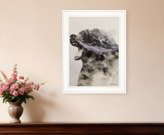 Bear Fog 1 White Framed Print Wall Art - Homeroots