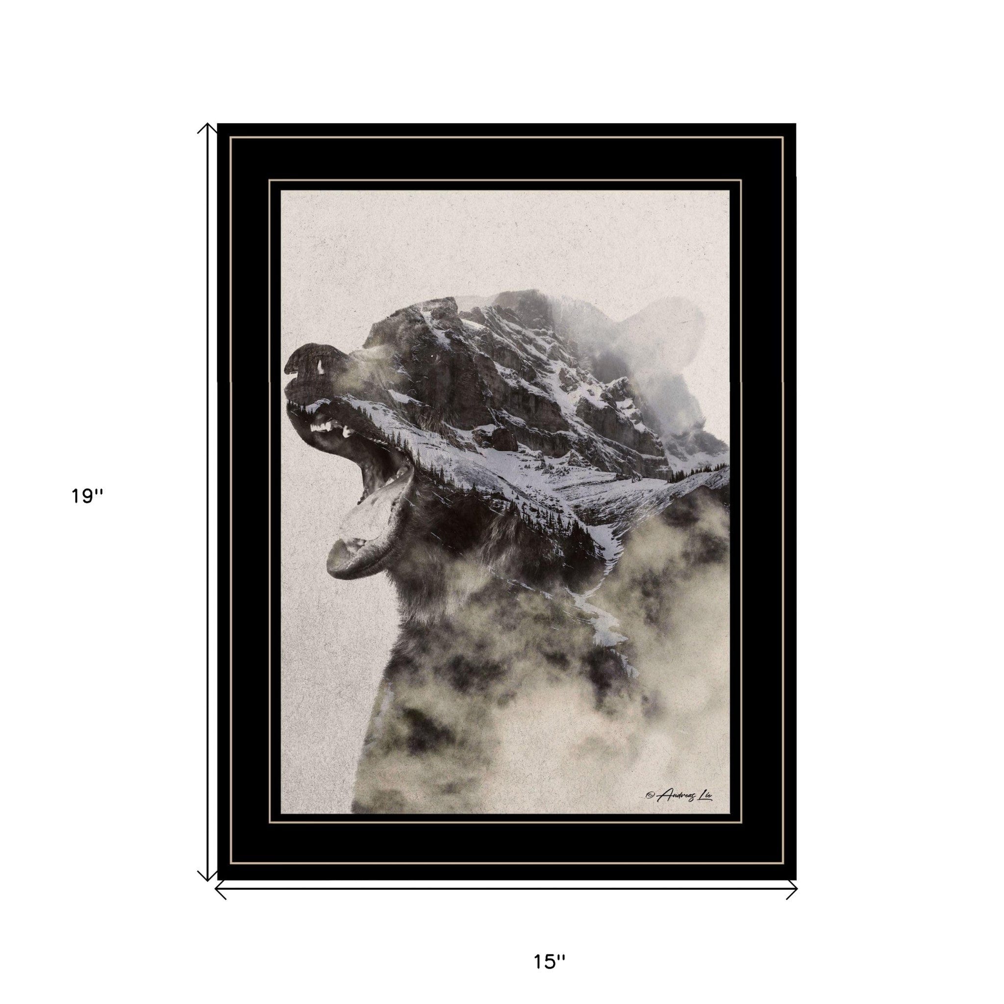 Bear Fog 2 Black Framed Print Wall Art - Homeroots