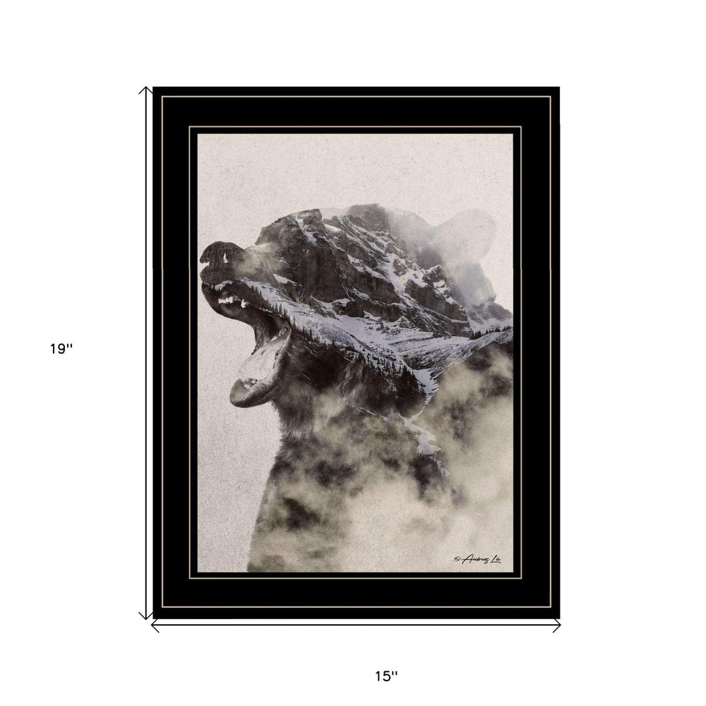 Bear Fog 2 Black Framed Print Wall Art - Homeroots - Flyclothing LLC