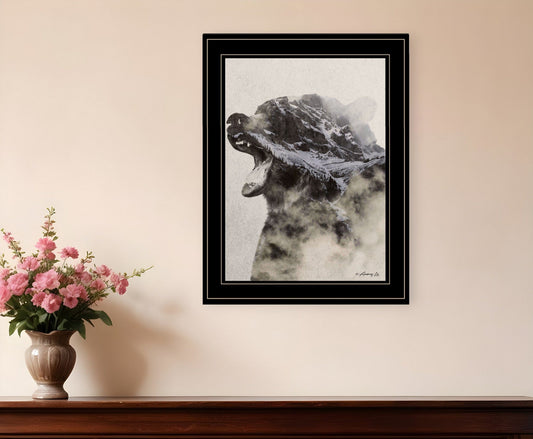 Bear Fog 2 Black Framed Print Wall Art - Homeroots