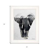 Elephant Walk 1 White Framed Print Wall Art - Homeroots - Flyclothing LLC