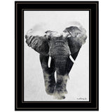 Elephant Walk 2 Black Framed Print Wall Art - Homeroots