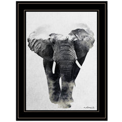 Elephant Walk 2 Black Framed Print Wall Art - Homeroots