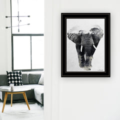 Elephant Walk 2 Black Framed Print Wall Art - Homeroots