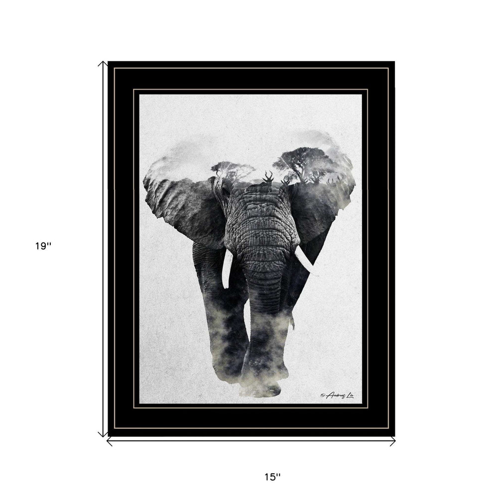 Elephant Walk 2 Black Framed Print Wall Art - Homeroots - Flyclothing LLC