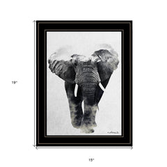 Elephant Walk 2 Black Framed Print Wall Art - Homeroots